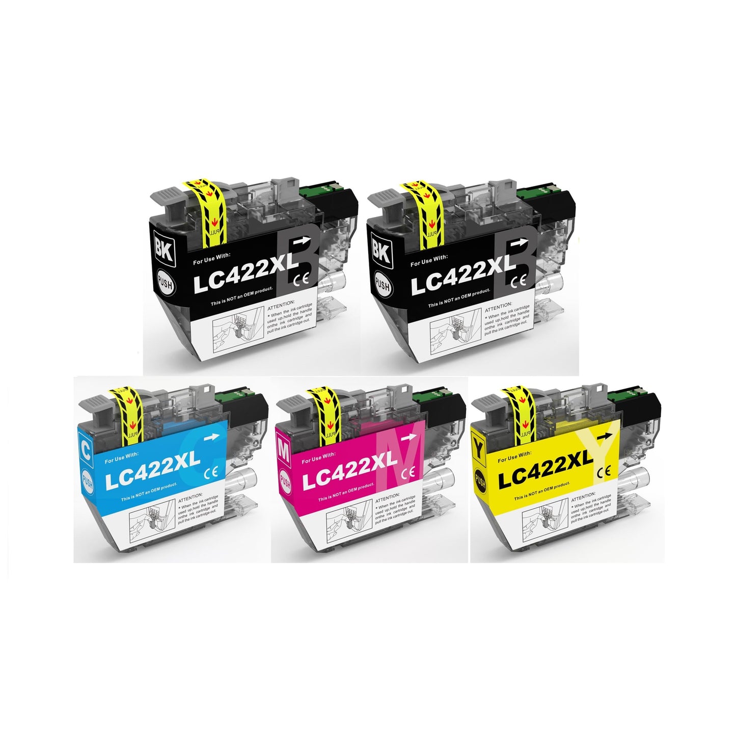 Cartucce compatibili con Brother LC422 ( 2 Nero, 1 Ciano, 1 Magenta, 1 Giallo)