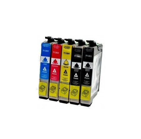 Cartucce Compatibile per EPSON T1281 (2 Nero, 1 Ciano, 1 Magenta, 1 Giallo)