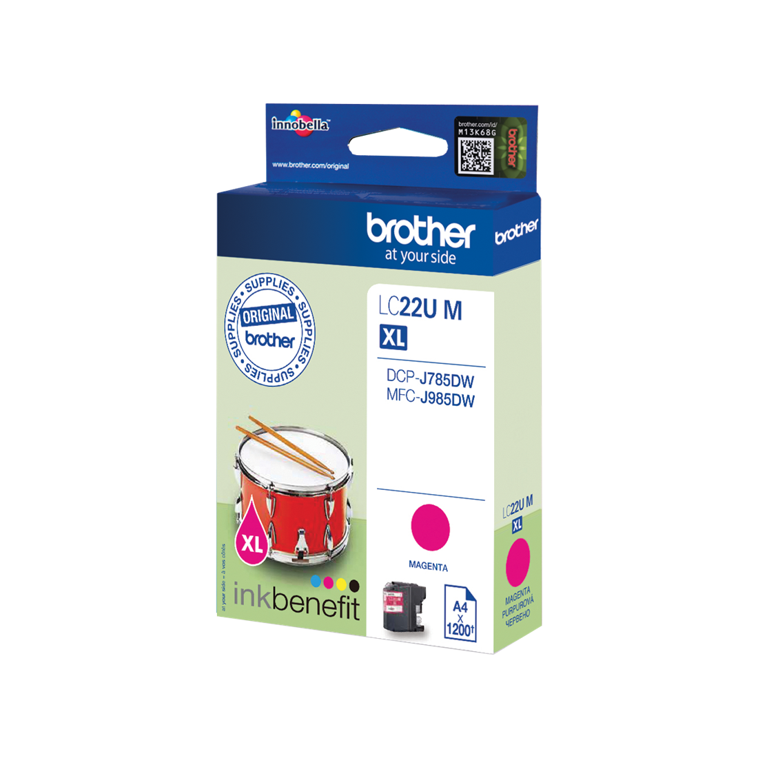 ORIGINAL Brother Cartuccia d'inchiostro magenta LC22UM LC-22U ~1200 Seiten