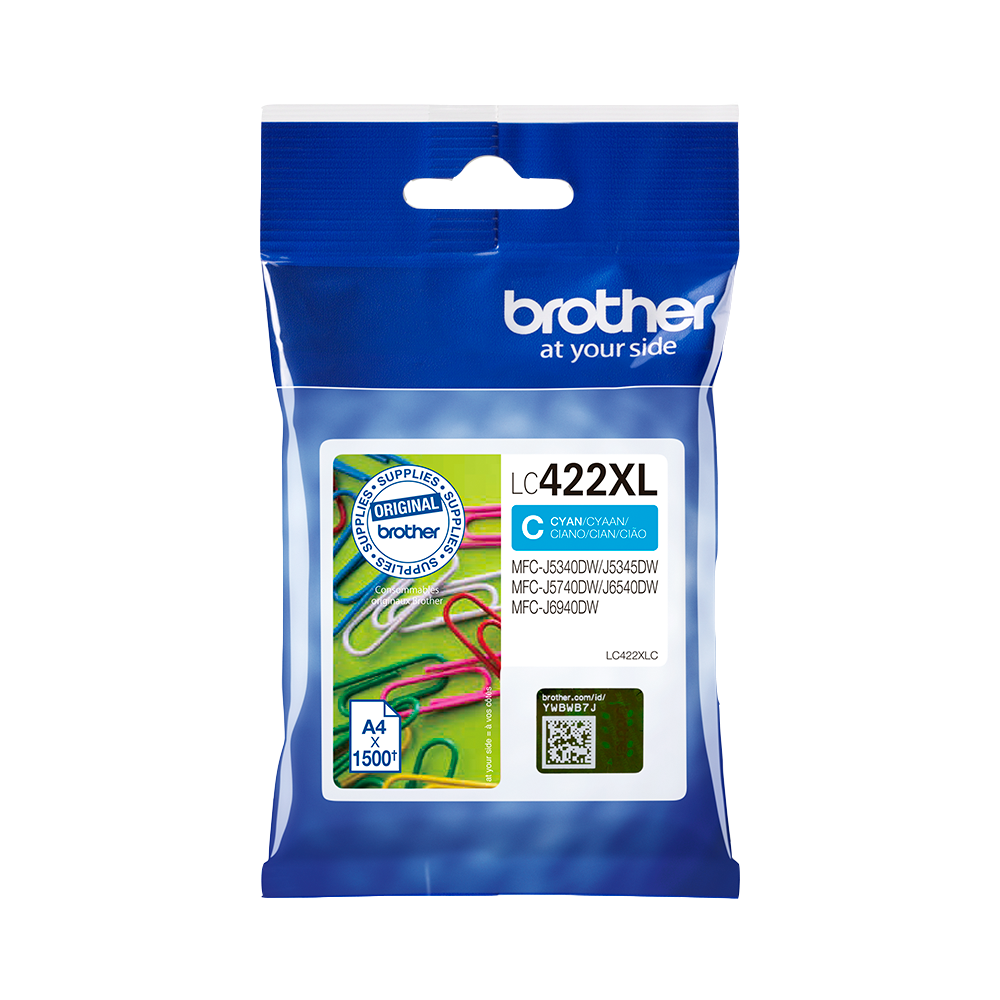 ORIGINAL Brother Cartuccia d'inchiostro ciano LC422XLC LC-422XLC ~1500 Seiten