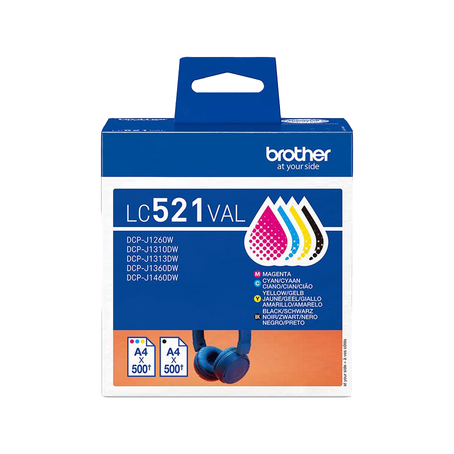 ORIGINAL Brother Multipack nero / ciano / magenta / giallo LC521VAL LC521VAL ~2000 Seiten