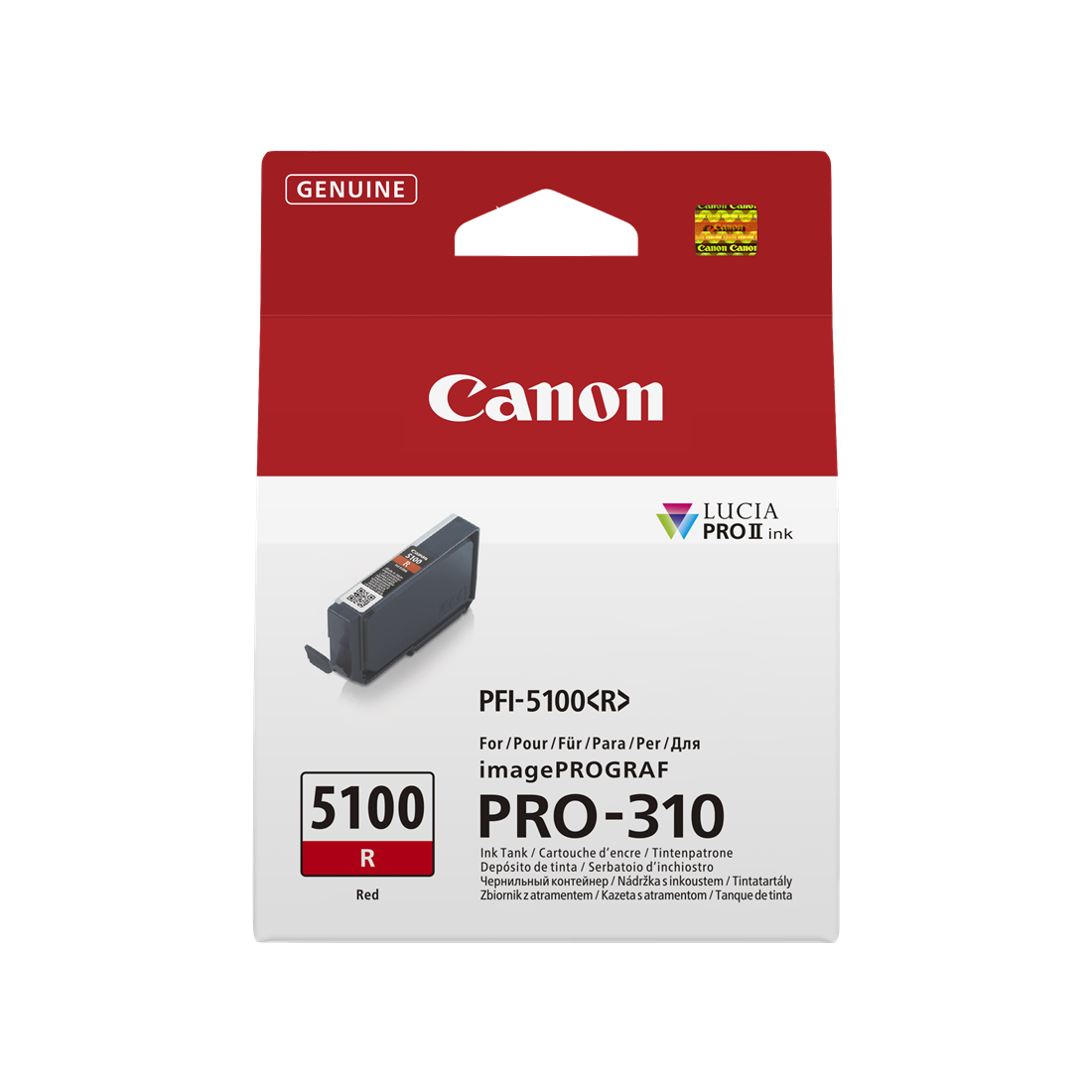 ORIGINAL Canon Cartuccia d'inchiostro Rosso PFI-5100r 6958C001 14ml