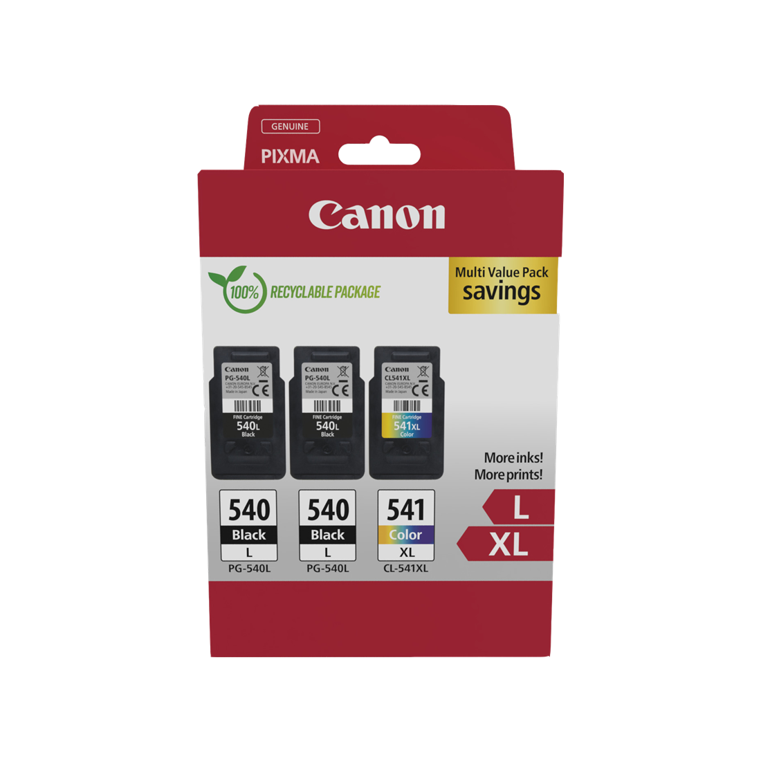 ORIGINAL Canon Multipack nero / differenti colori PG-540L+CL-541XL 5224B017 ~1000 Seiten