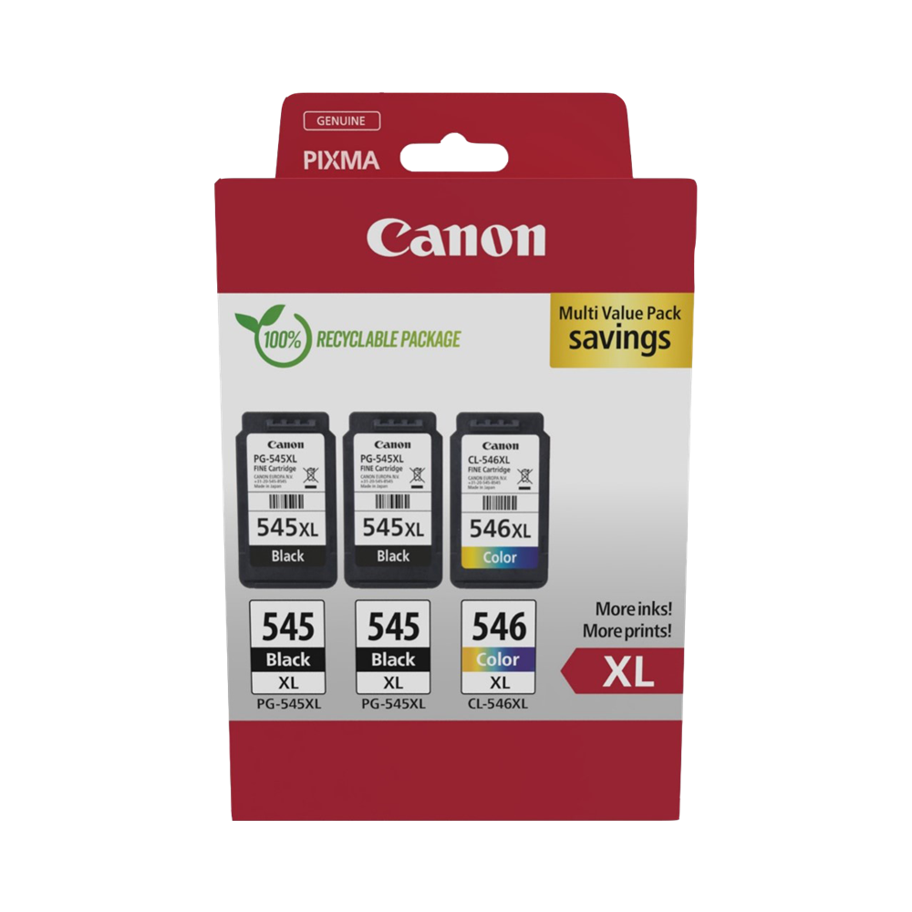 ORIGINAL Canon Multipack nero / differenti colori PG-545XL+CL-546XL 8286B013 ~1100 Seiten