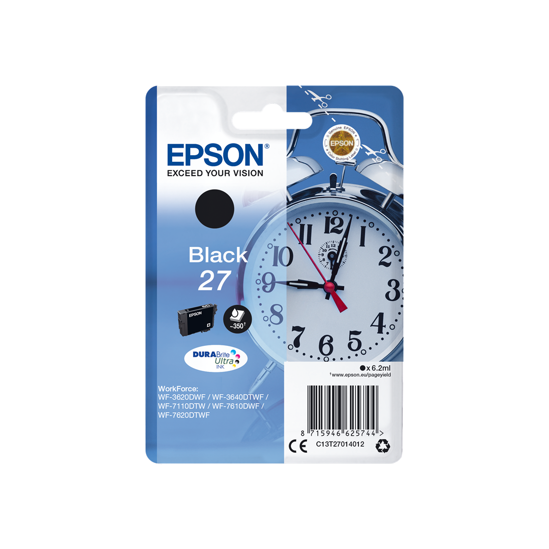 ORIGINAL Epson Cartuccia d'inchiostro nero C13T27014012 27 ~350 Seiten 6,2ml