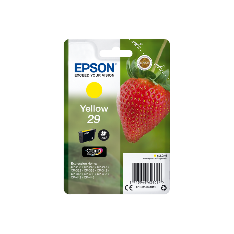 ORIGINAL Epson Cartuccia d'inchiostro giallo C13T29844012 29 ~180 Seiten 3,2ml C13T29844010