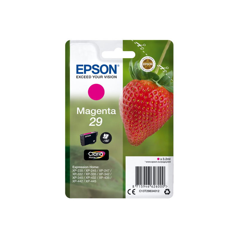 ORIGINAL Epson Cartuccia d'inchiostro magenta C13T29834012 29 ~180 Seiten 3,2ml C13T29834010