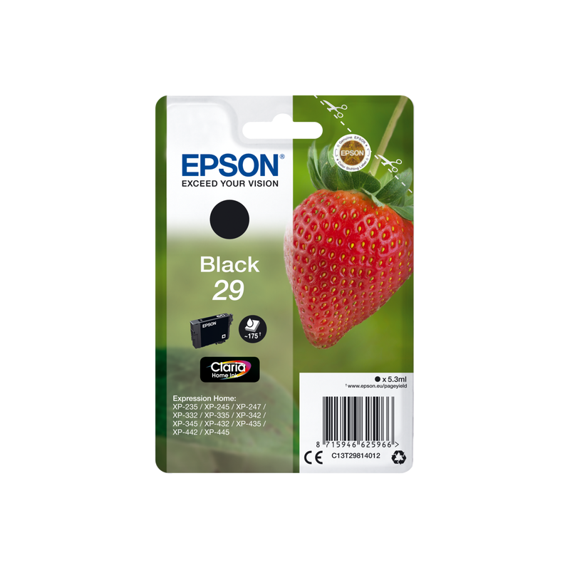 ORIGINAL Epson Cartuccia d'inchiostro nero C13T29814012 29 ~175 Seiten 5,3ml C13T29814010
