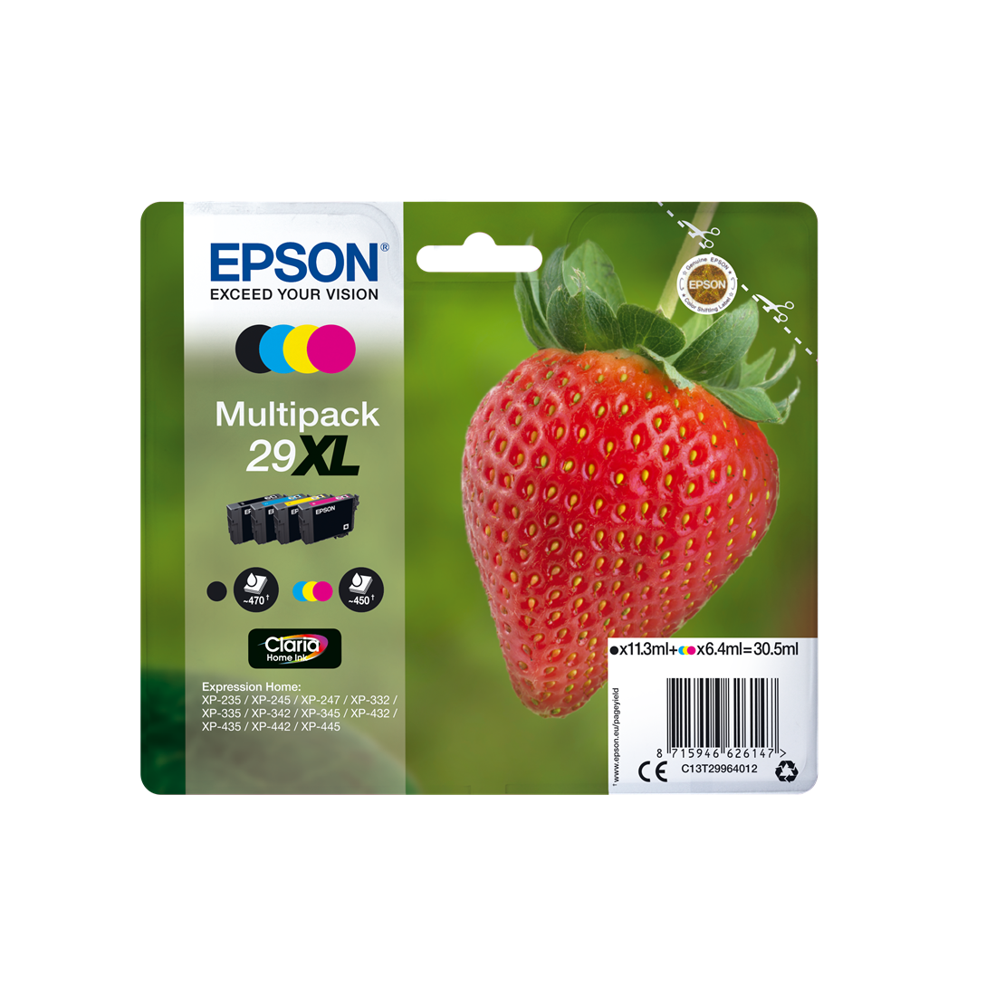 ORIGINAL Epson Multipack nero / ciano / magenta / giallo C13T29964012 29 XL ~1820 Seiten 4 cartucce: T2991 + T2992 + T2993 + T2994