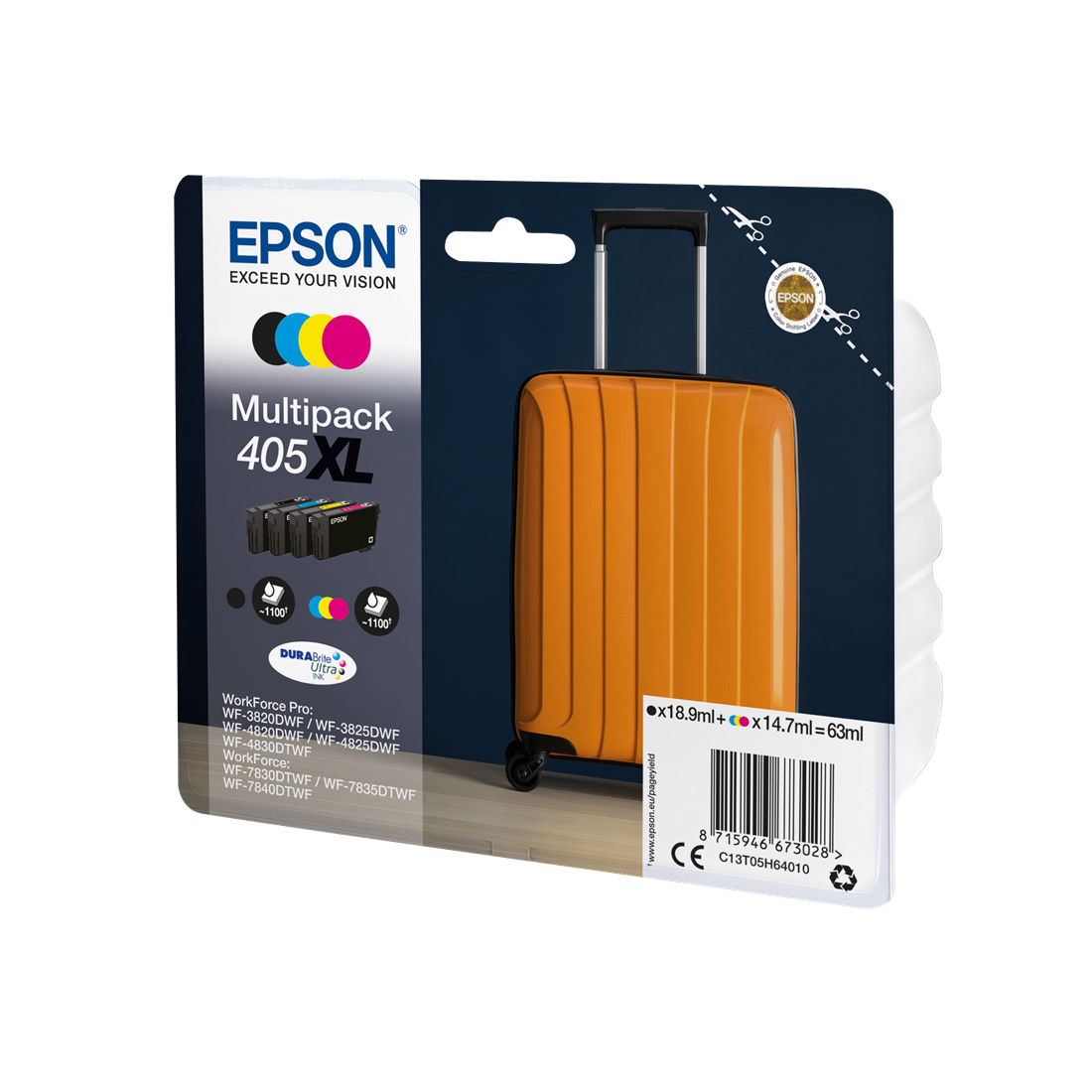 ORIGINAL Epson Multipack nero / ciano / magenta / giallo C13T05H64010 405XL ~4400 Seiten
