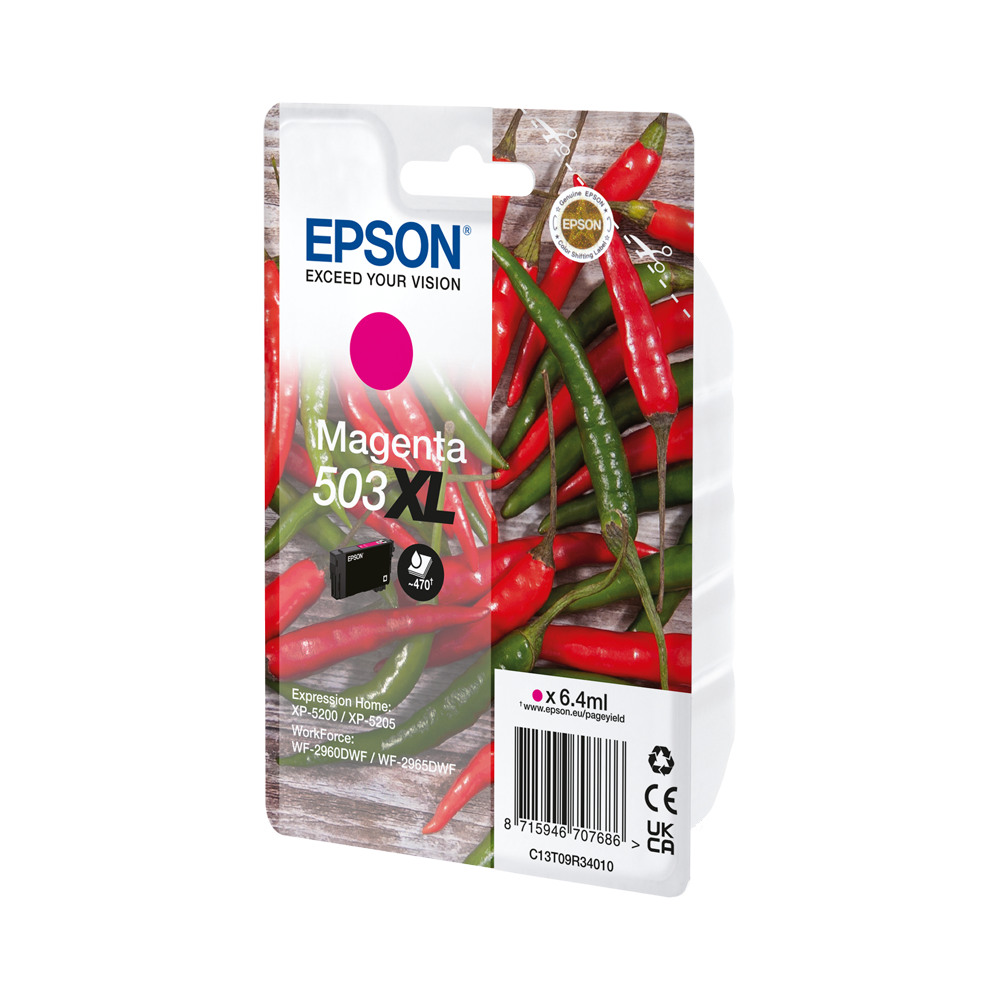 ORIGINAL Epson Cartuccia d'inchiostro magenta C13T09R34010 503 XL ~470 Seiten 6,4ml