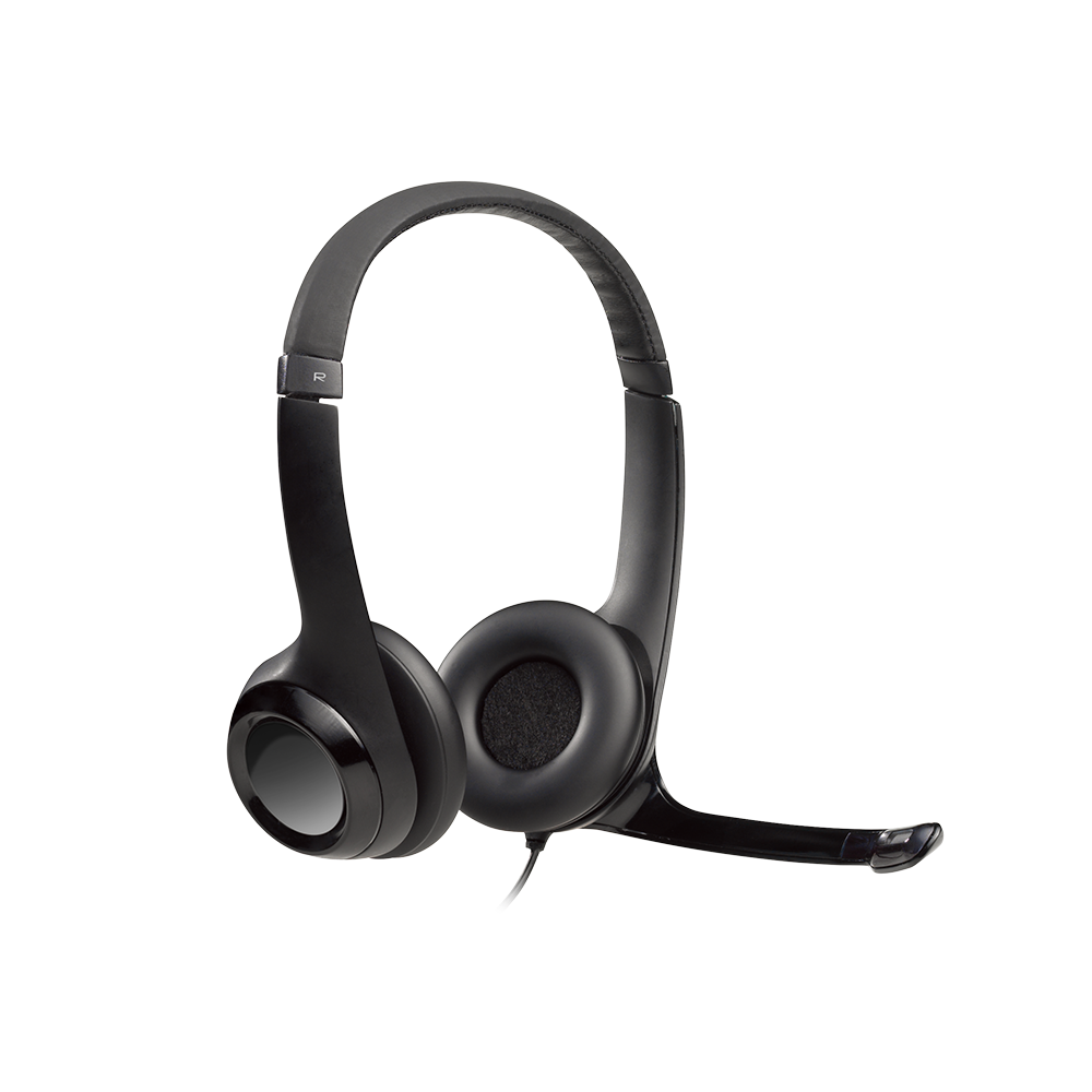 ORIGINAL Logitech Accessori per computer nero 981-000406 Headset H390 Auricolare stereo Logitech, on-ear, con cavo, lunghezza 2,4 m, USB-A, microfono a cancellazione di rumore