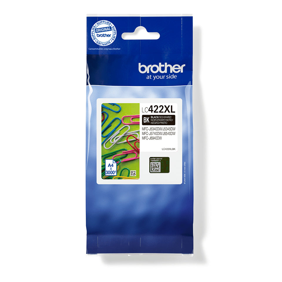 Brother LC422XLBK cartuccia d'inchiostro 1 pz Originale Resa elevata (XL) Nero