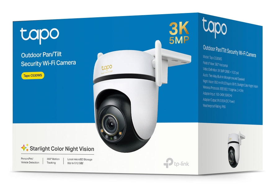 TP-Link TAPO C530WS telecamera di sorveglianza Torretta Telecamera di sicurezza IP Esterno 2880 x 1620 Pixel Parete