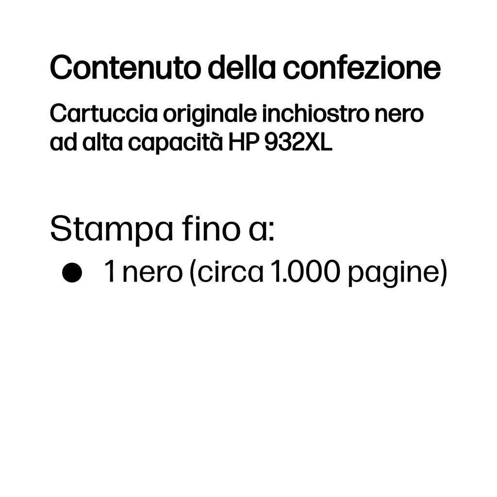 HP Cartuccia originale inchiostro nero ad alta capacità 932XL