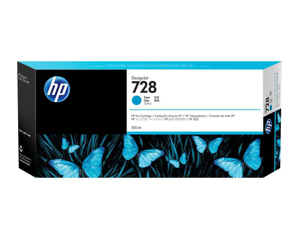 HP Cartuccia inchiostro ciano DesignJet 728, 300 ml