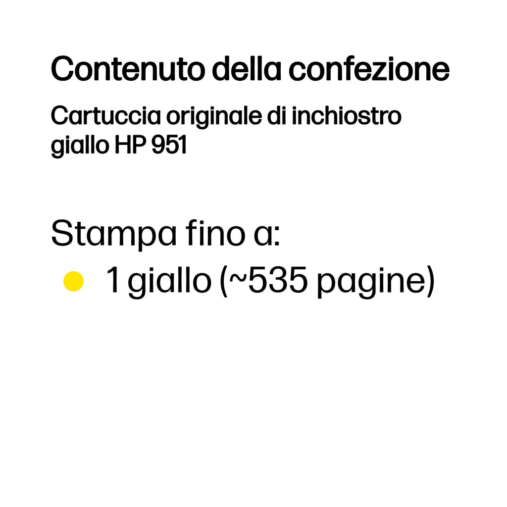 HP Cartuccia originale di inchiostro giallo 951