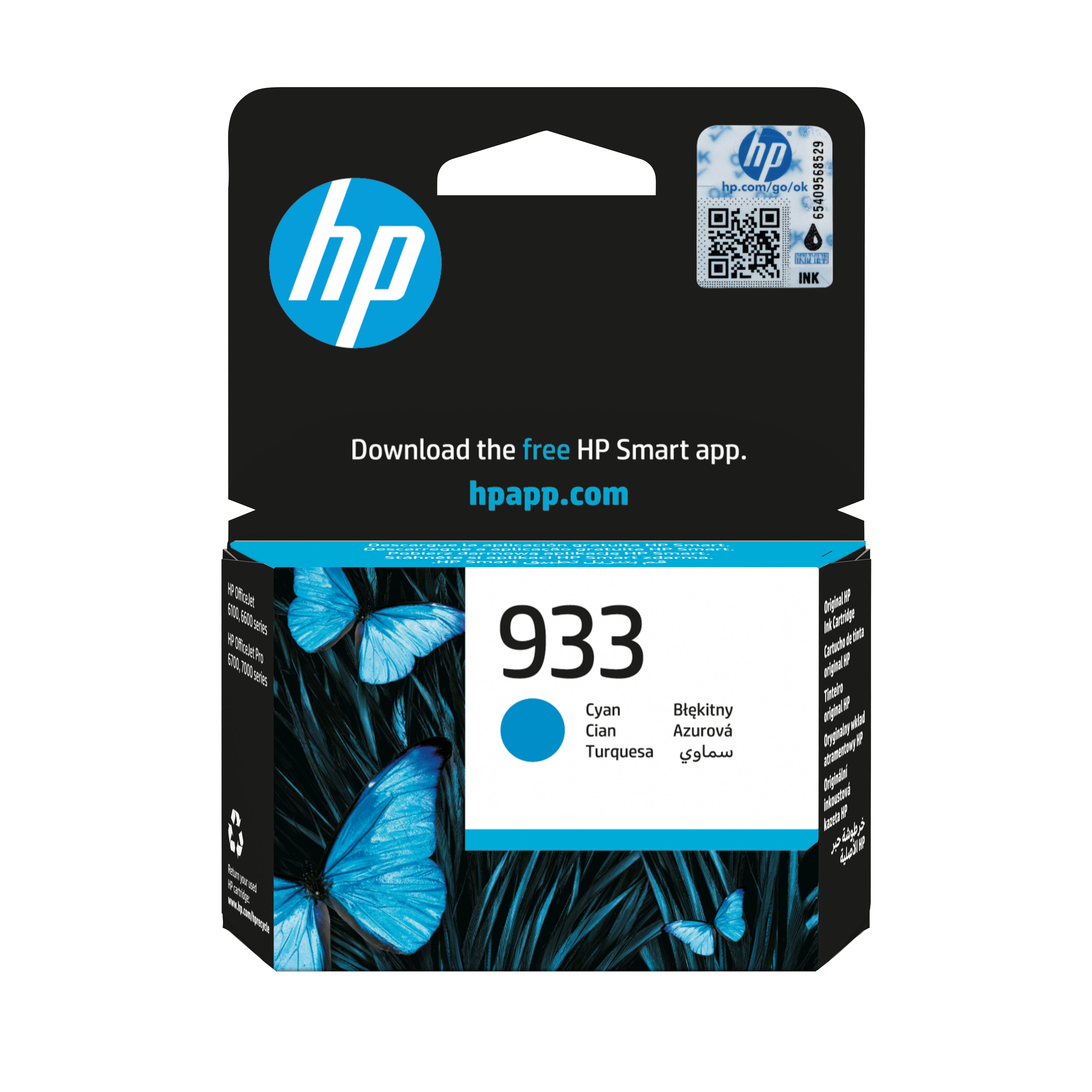 HP Cartuccia di inchiostro ciano originale 933