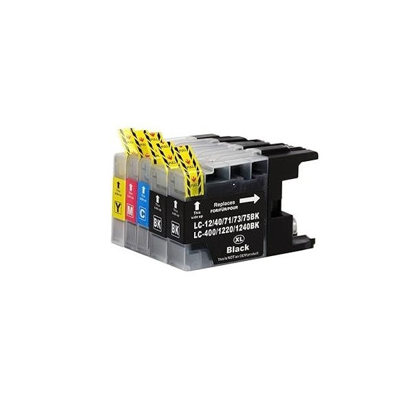 Cartucce compatibili per Brother LC-1220 LC-1240 XL (2 Nero, 1 Ciano, 1 Magenta, 1 Giallo)