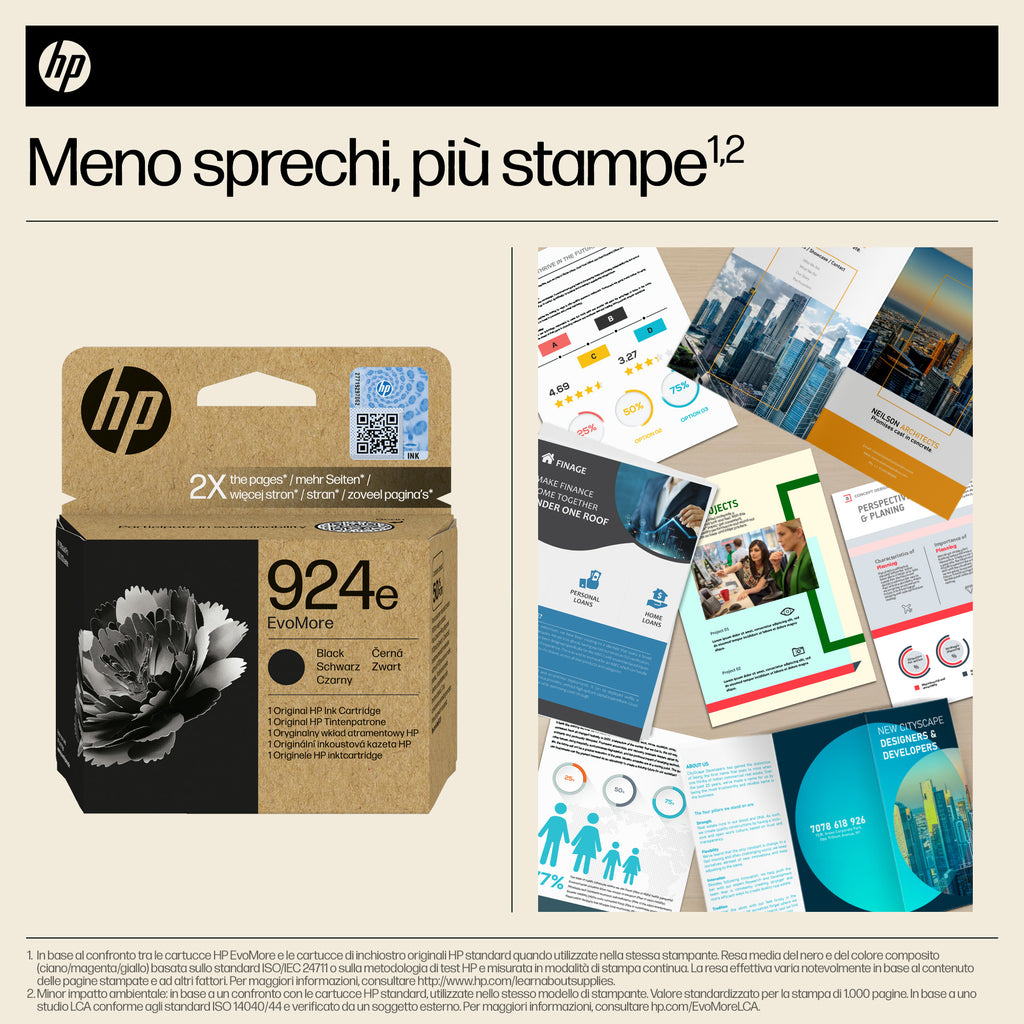 HP Cartuccia di inchiostro nero originale 924e EvoMore