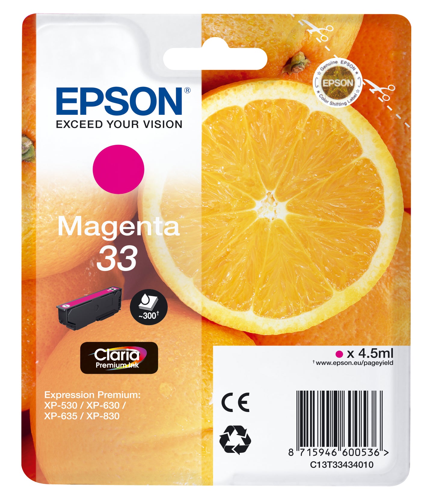 Epson Cartuccia Magenta T33 Claria Premium
