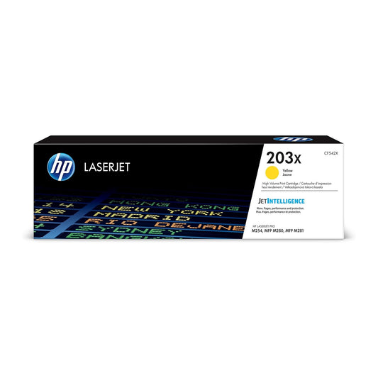 HP 203X CF542X, Cartuccia Toner Originale HP da 2500 Pagine, Giallo