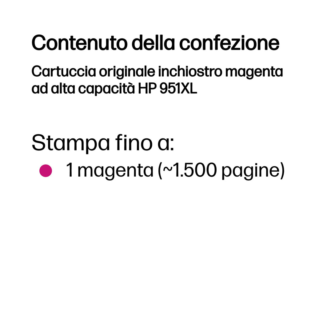 HP Cartuccia originale inchiostro magenta ad alta capacità 951XL