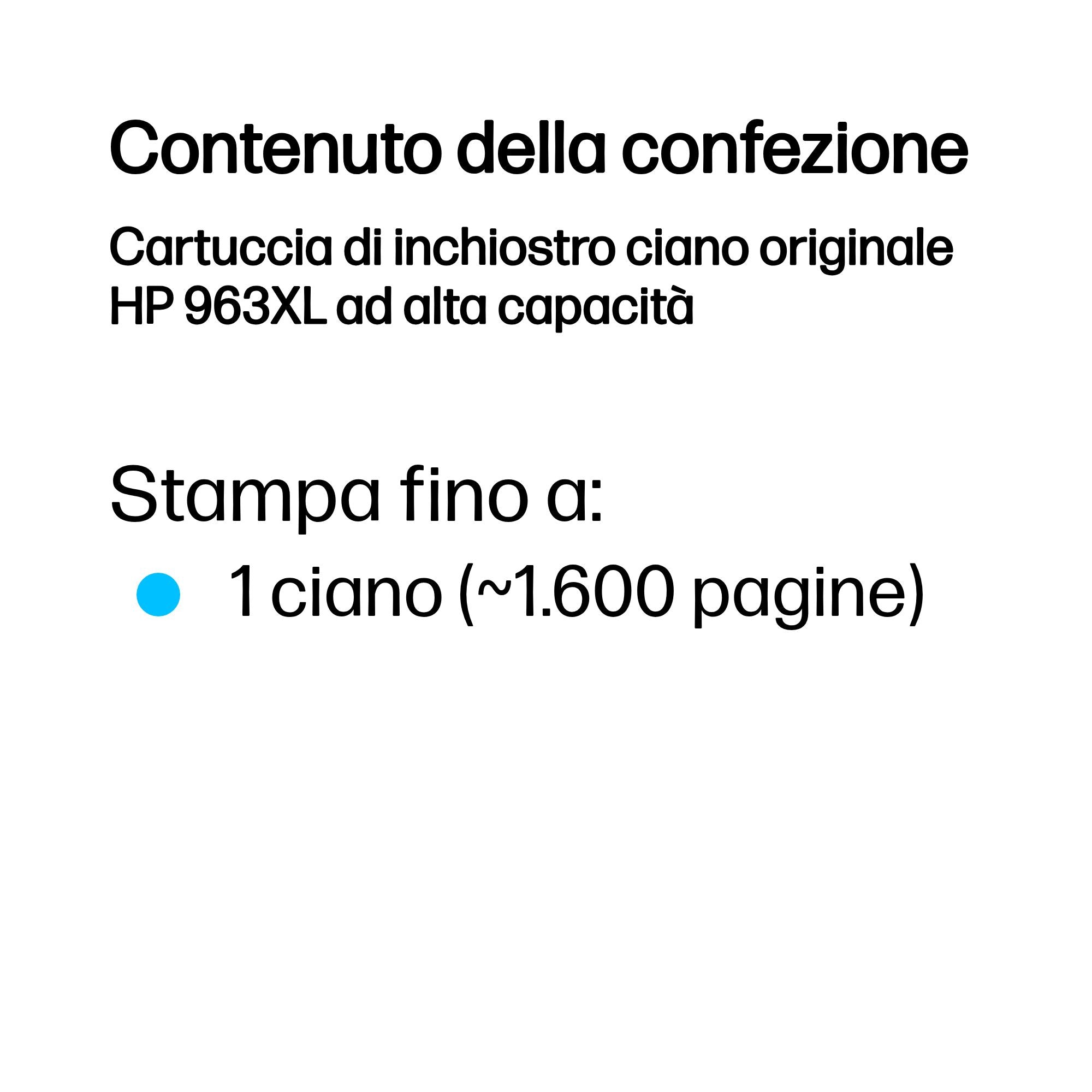 HP Cartuccia di inchiostro ciano originale 963XL ad alta capacità