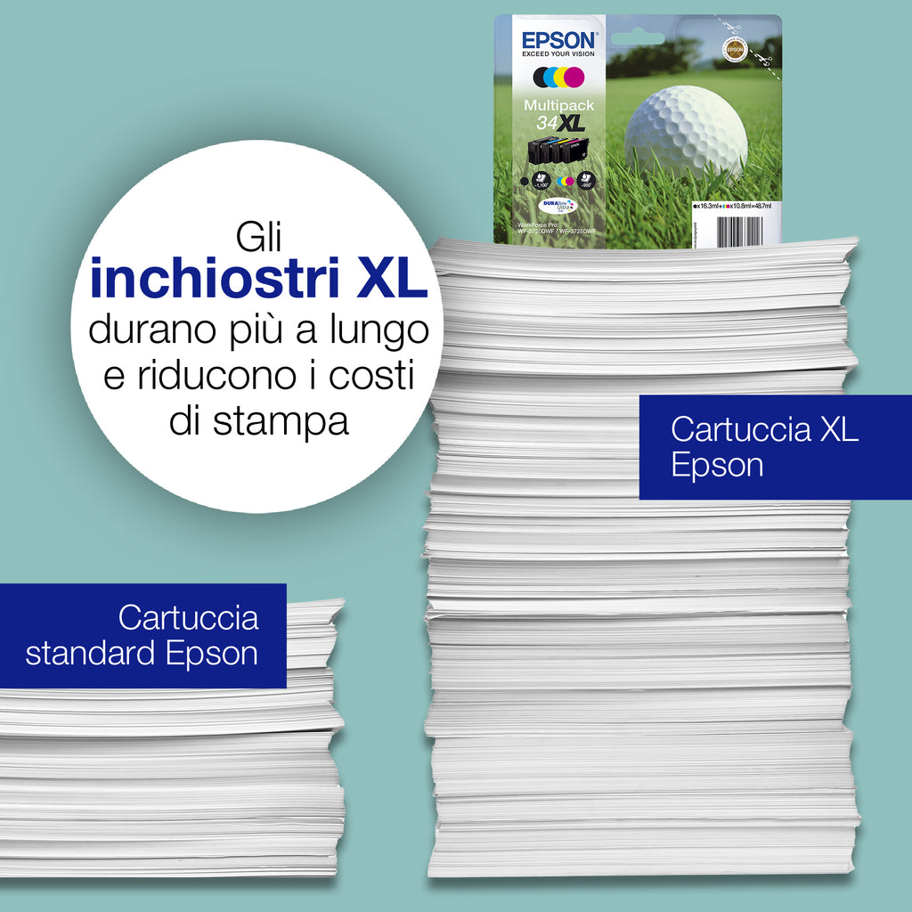 Epson Golf ball Inchiostro ciano singolo DURABrite Ultra Pallina da golf 34XL