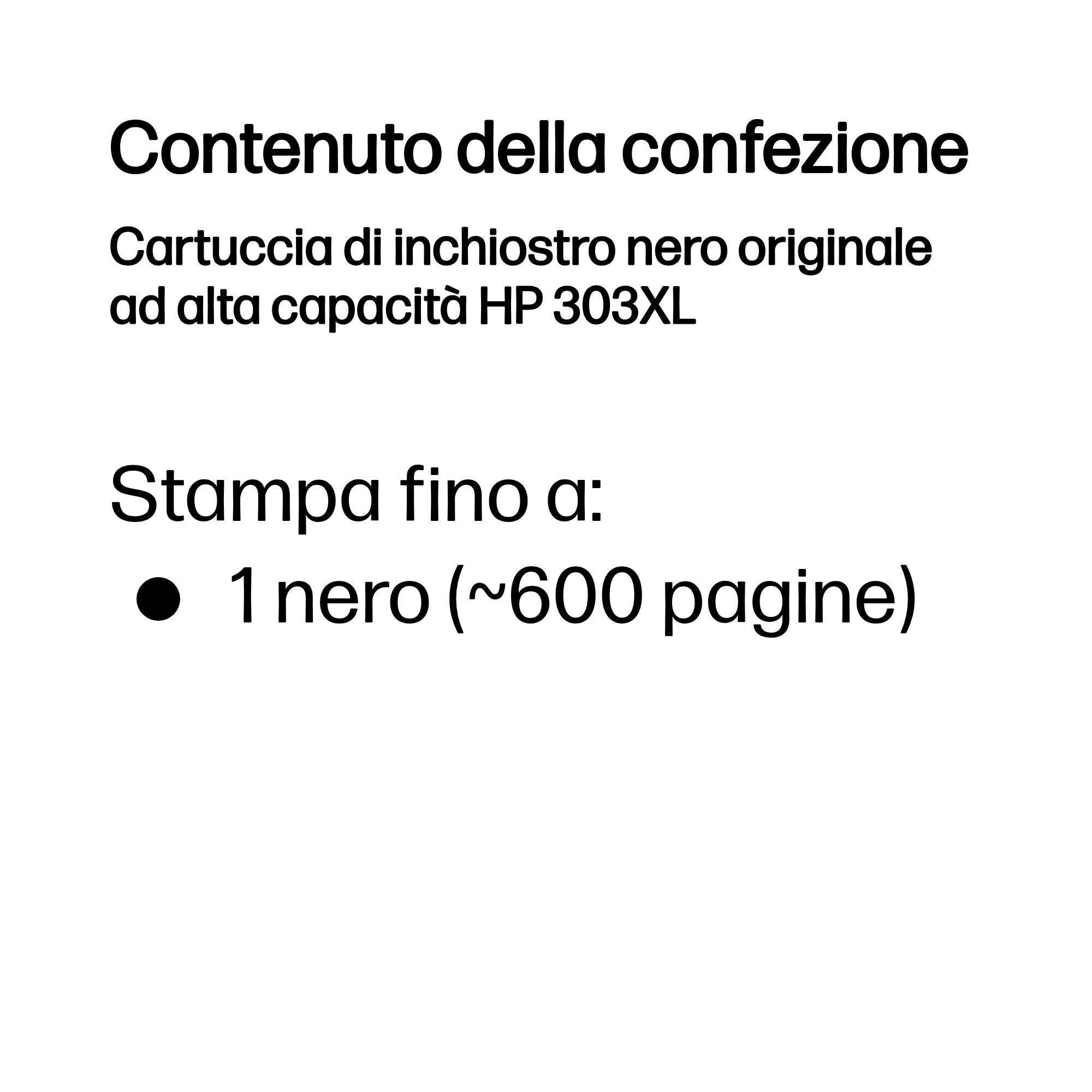 HP Cartuccia di inchiostro nero originale ad alta capacità 303XL
