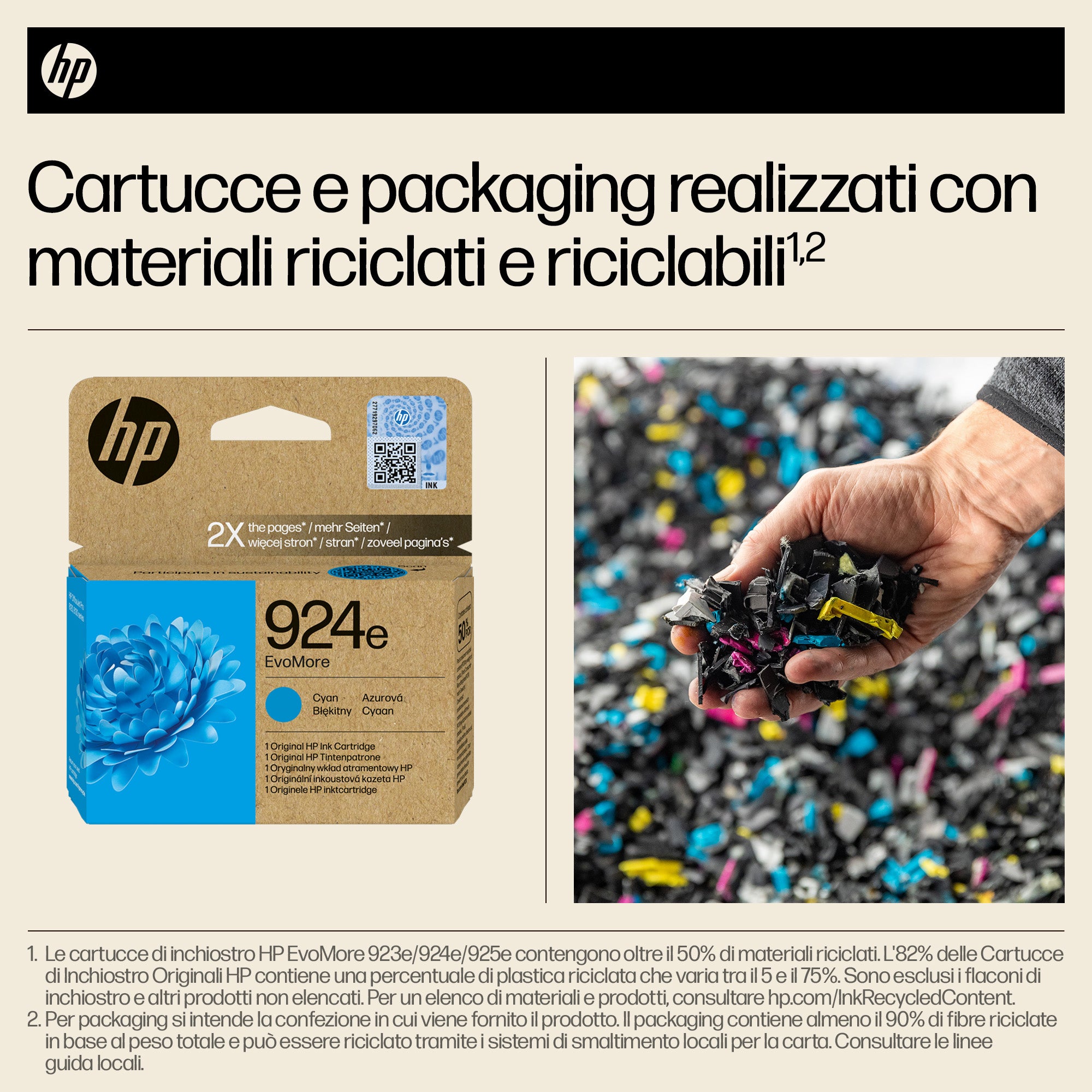 HP Cartuccia di inchiostro ciano originale 924e EvoMore