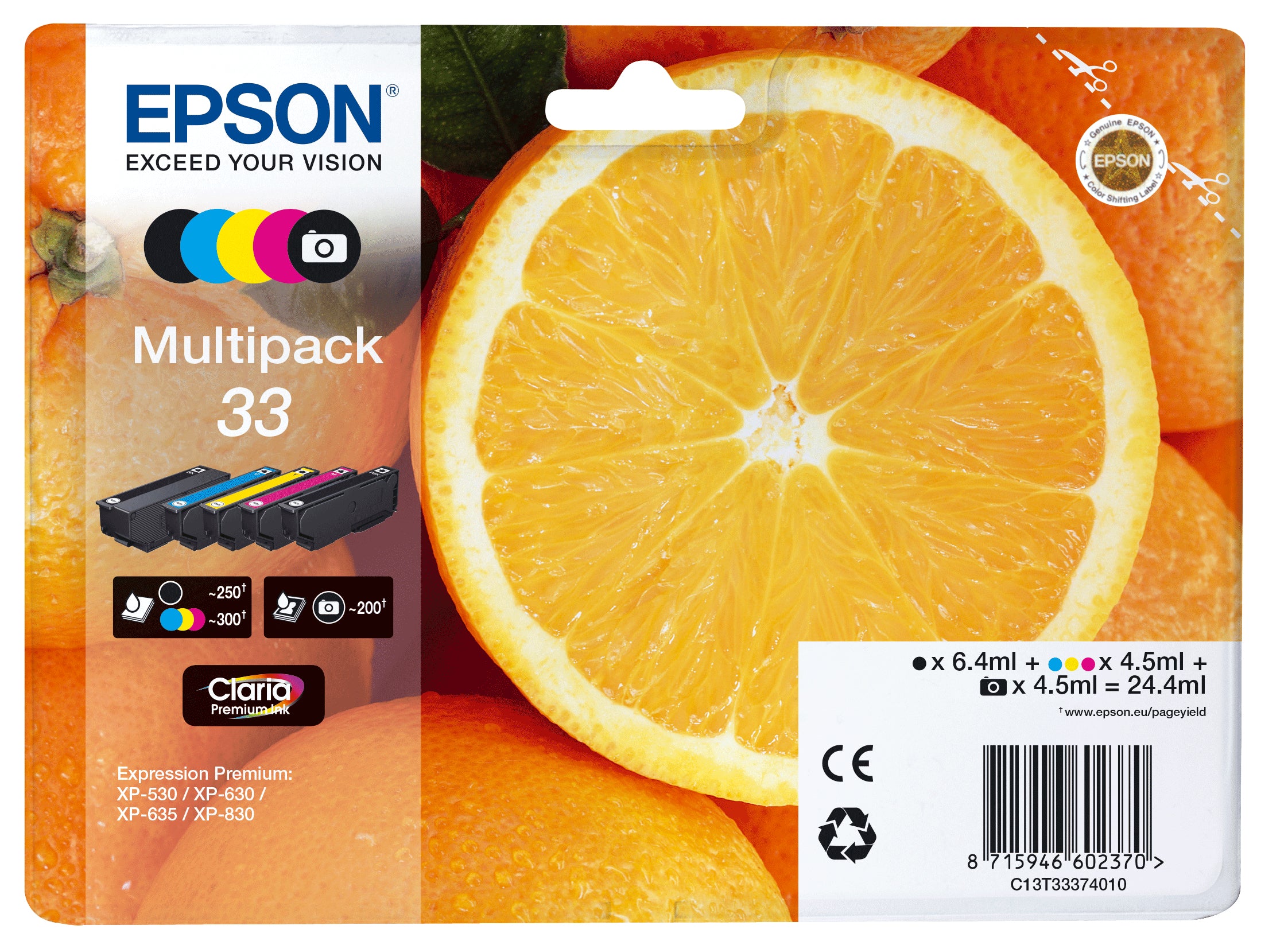 Epson Oranges Multipack (5 colori) T33 Claria Premium