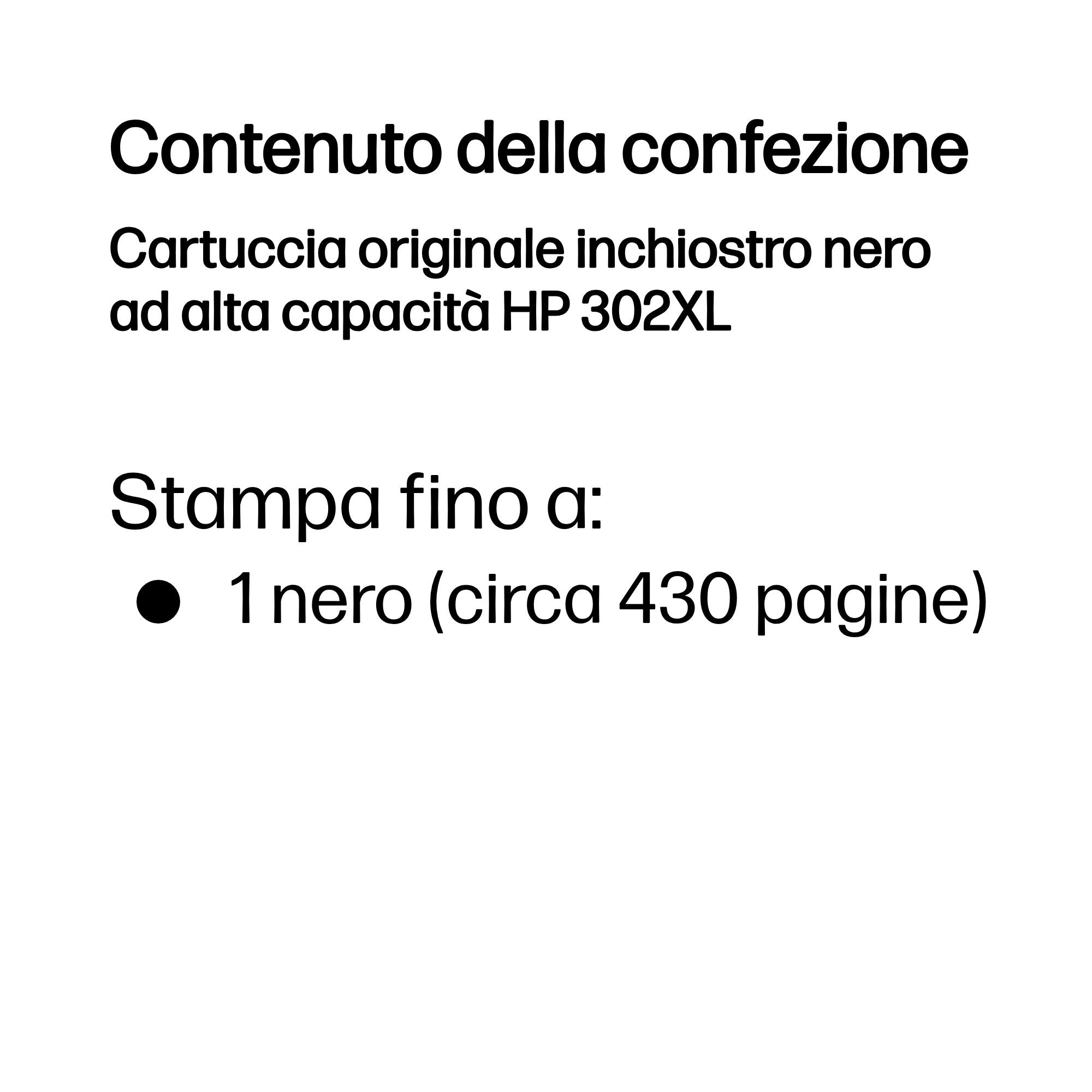 HP Cartuccia originale inchiostro nero ad alta capacità 302XL