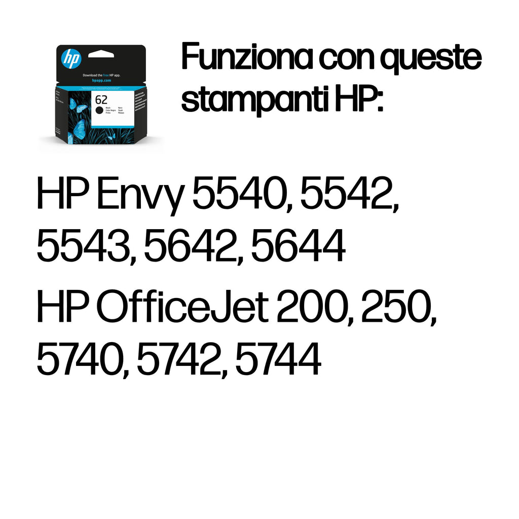 HP Cartuccia originale inchiostro nero 62