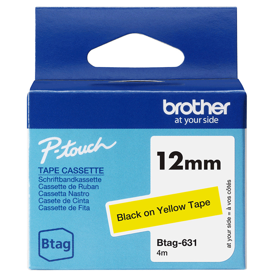 Brother BTAG-631 nastro per etichettatrice Nero su giallo