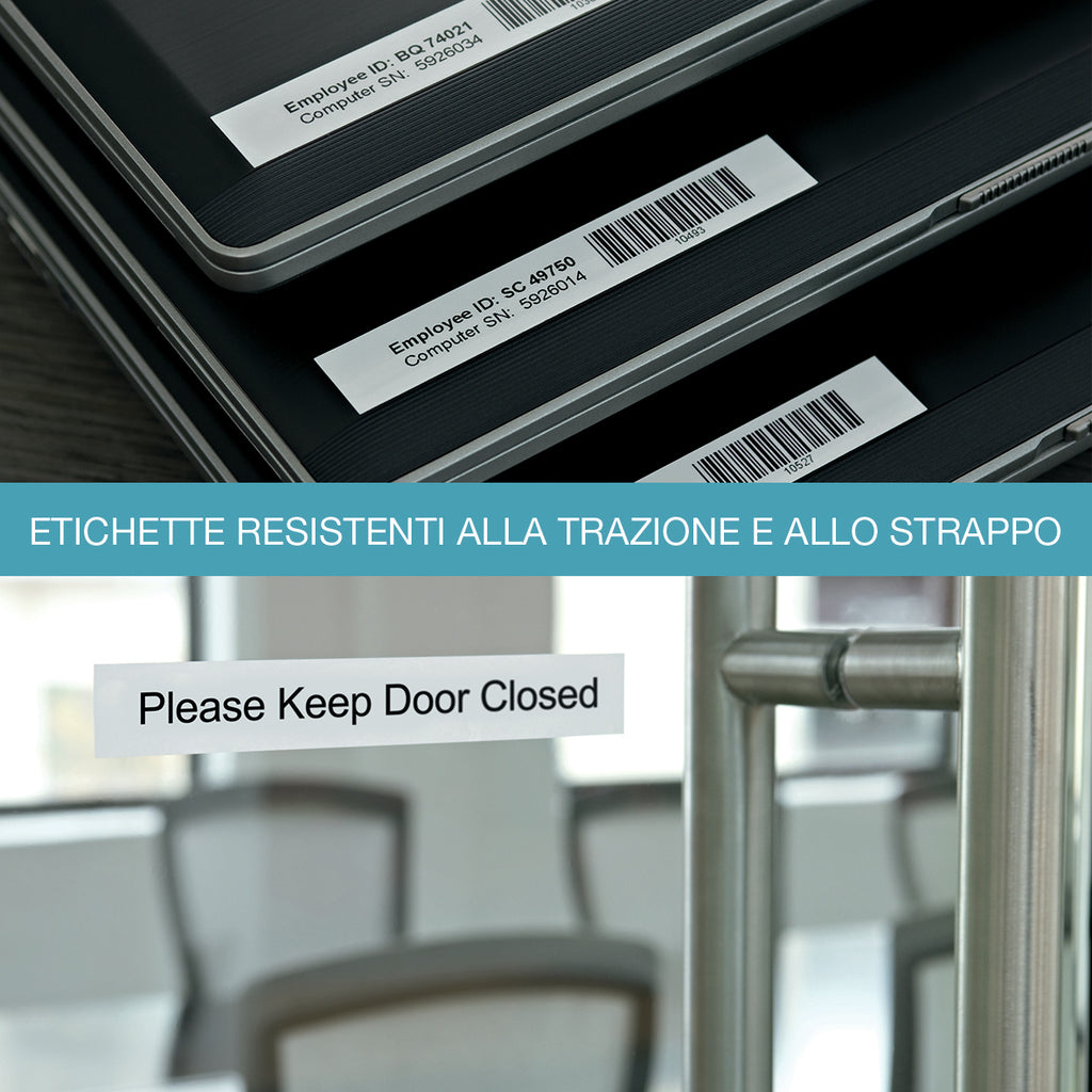 DYMO D1 etichette durevoli originali | 12 mm x 5 mm | stampa bianca su nero | etichette autoadesive che durano sulle superfici impegnative | per etichettatrice LabelManager | 1 Pezzo