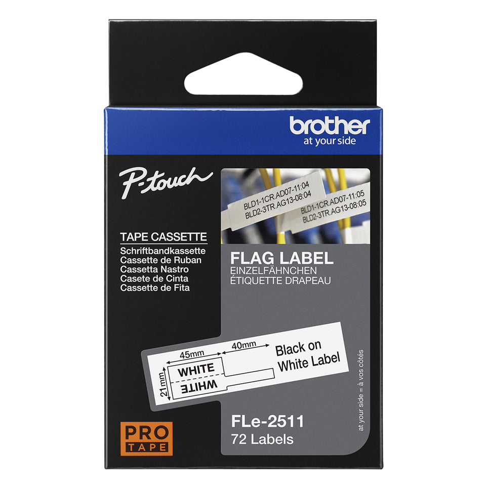 Brother FLE2511 nastro per etichettatrice Nero su bianco