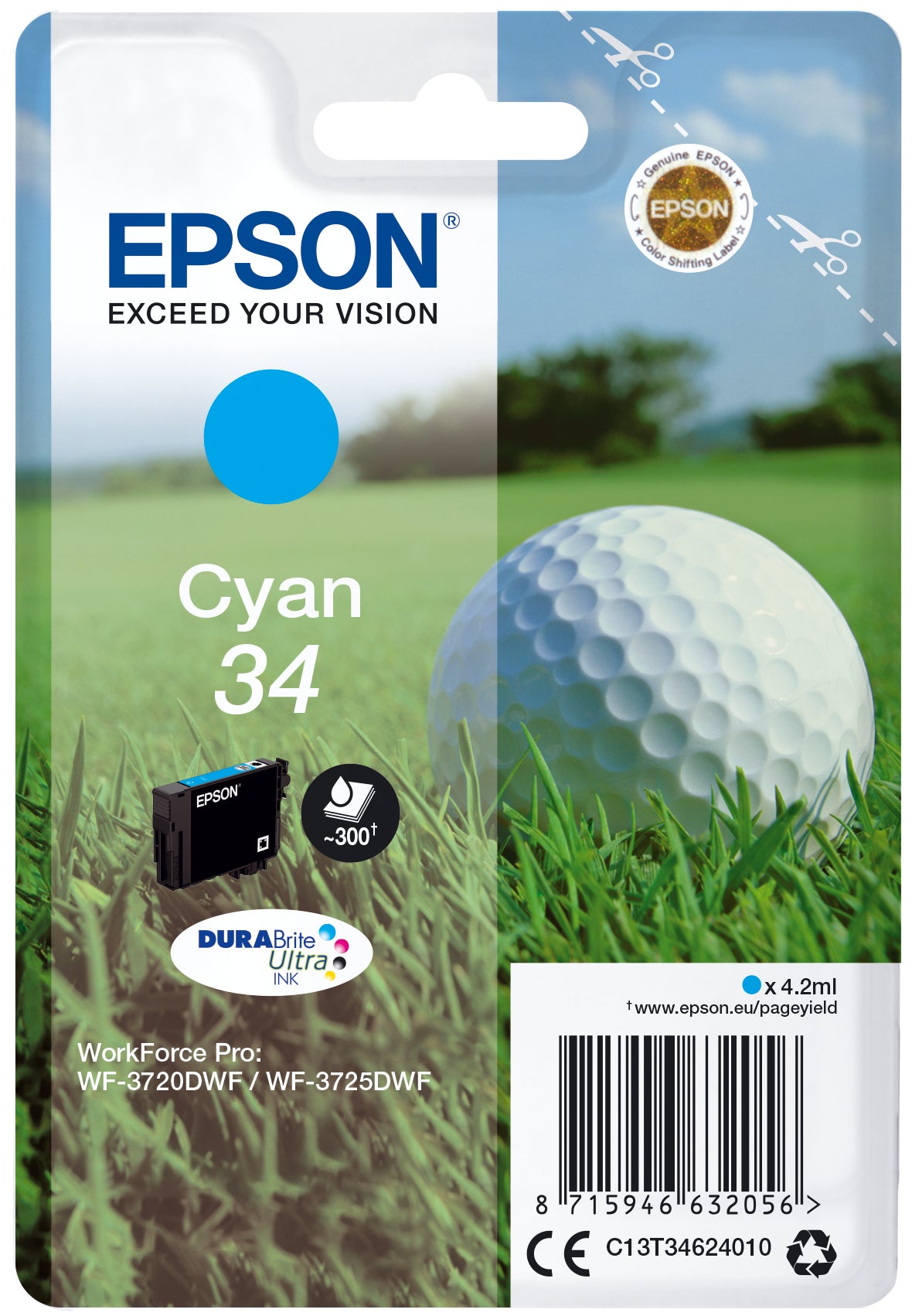 Epson Golf ball Inchiostro ciano singolo DURABrite Ultra Pallina da golf 34