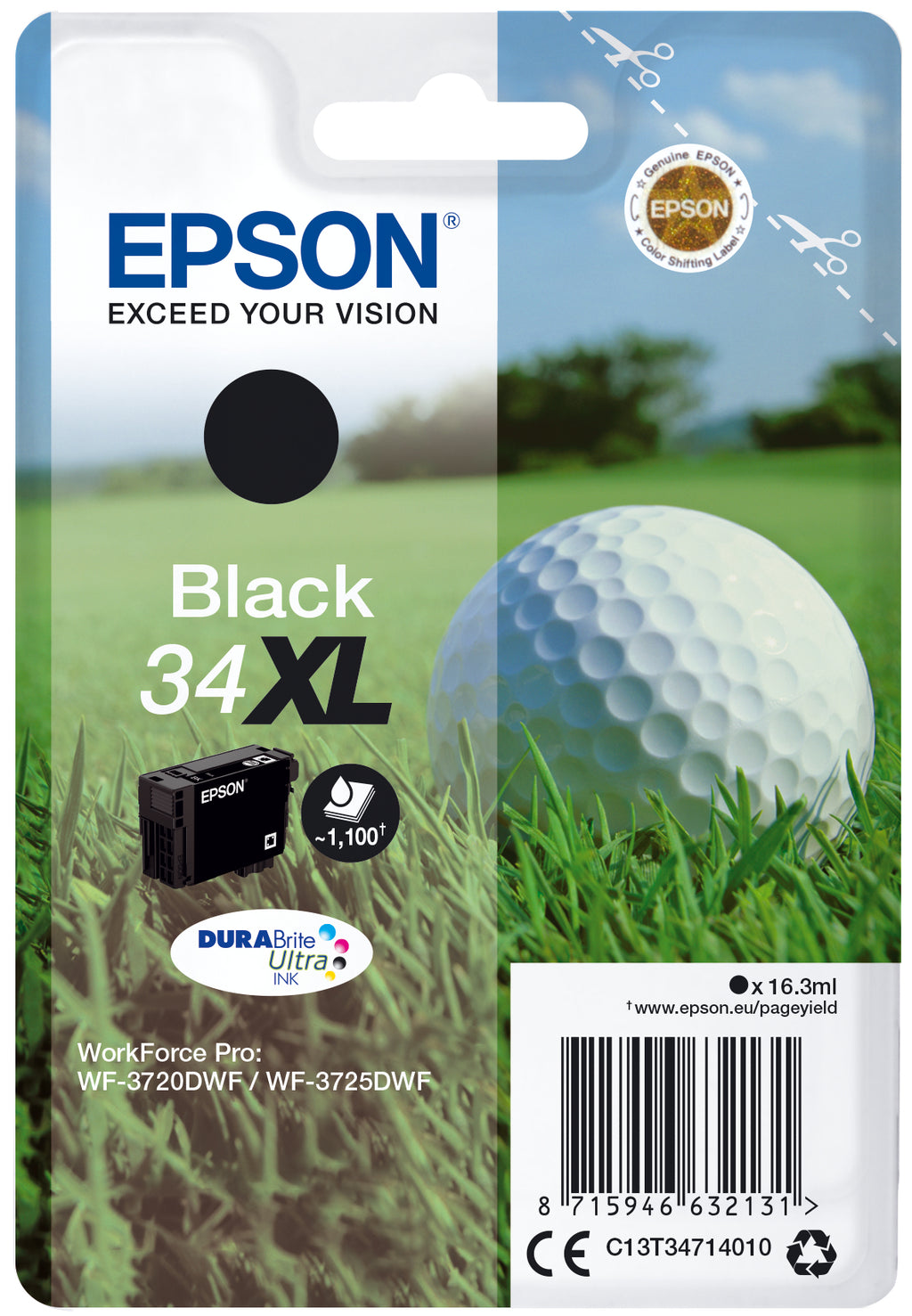 Epson Golf ball Inchiostro nero singolo DURABrite Ultra Pallina da golf 34XL