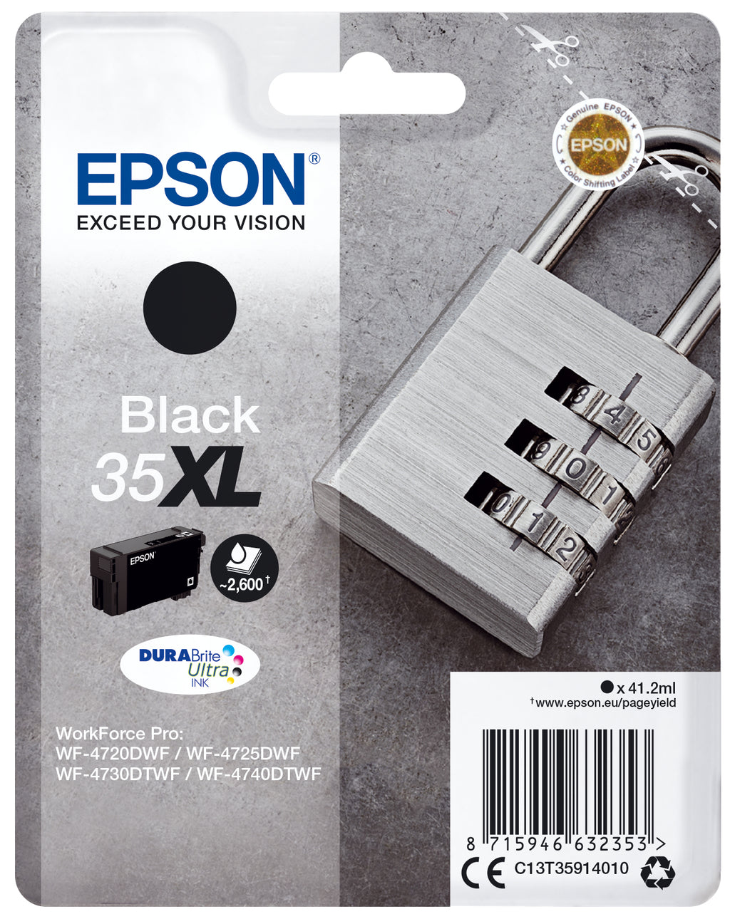 Epson Padlock Inchiostro nero singolo DURABrite Ultra Lucchetto 35XL