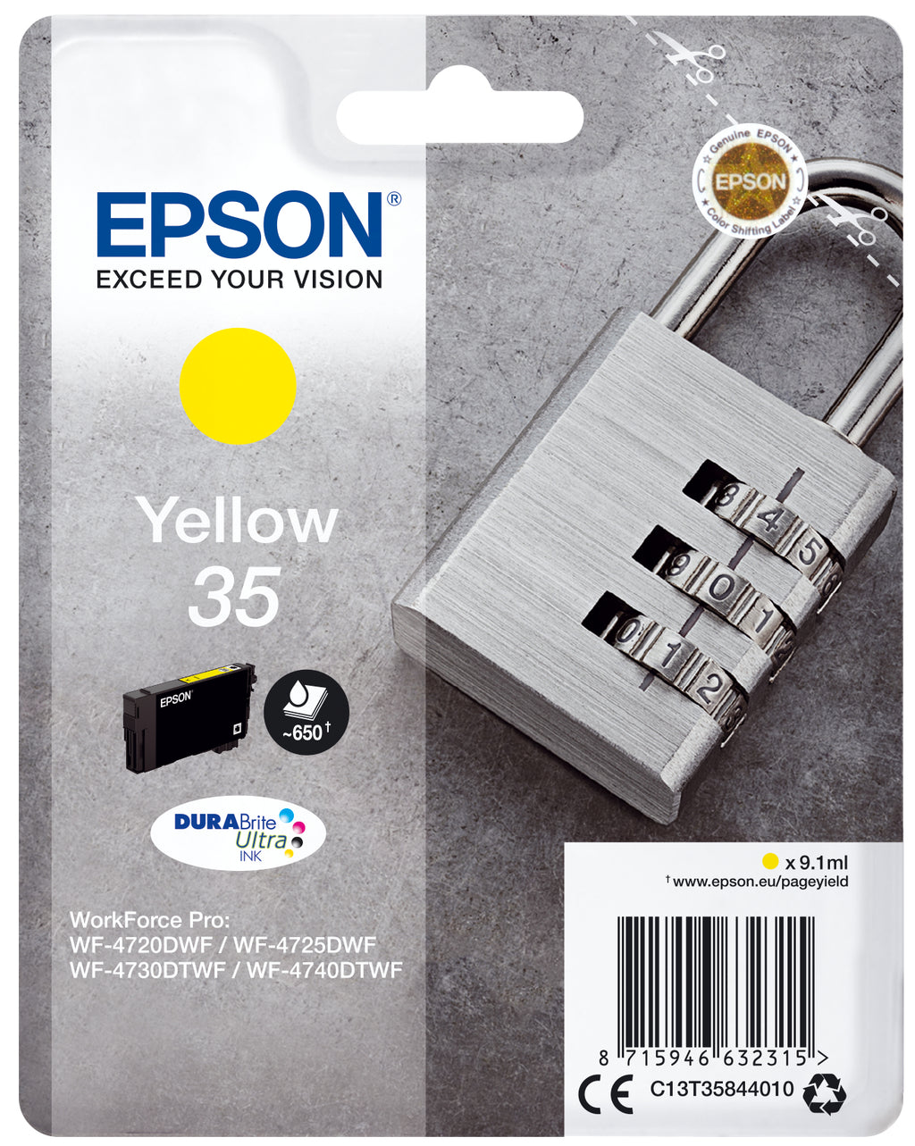 Epson Padlock Inchiostro giallo singolo DURABrite Ultra Lucchetto 35