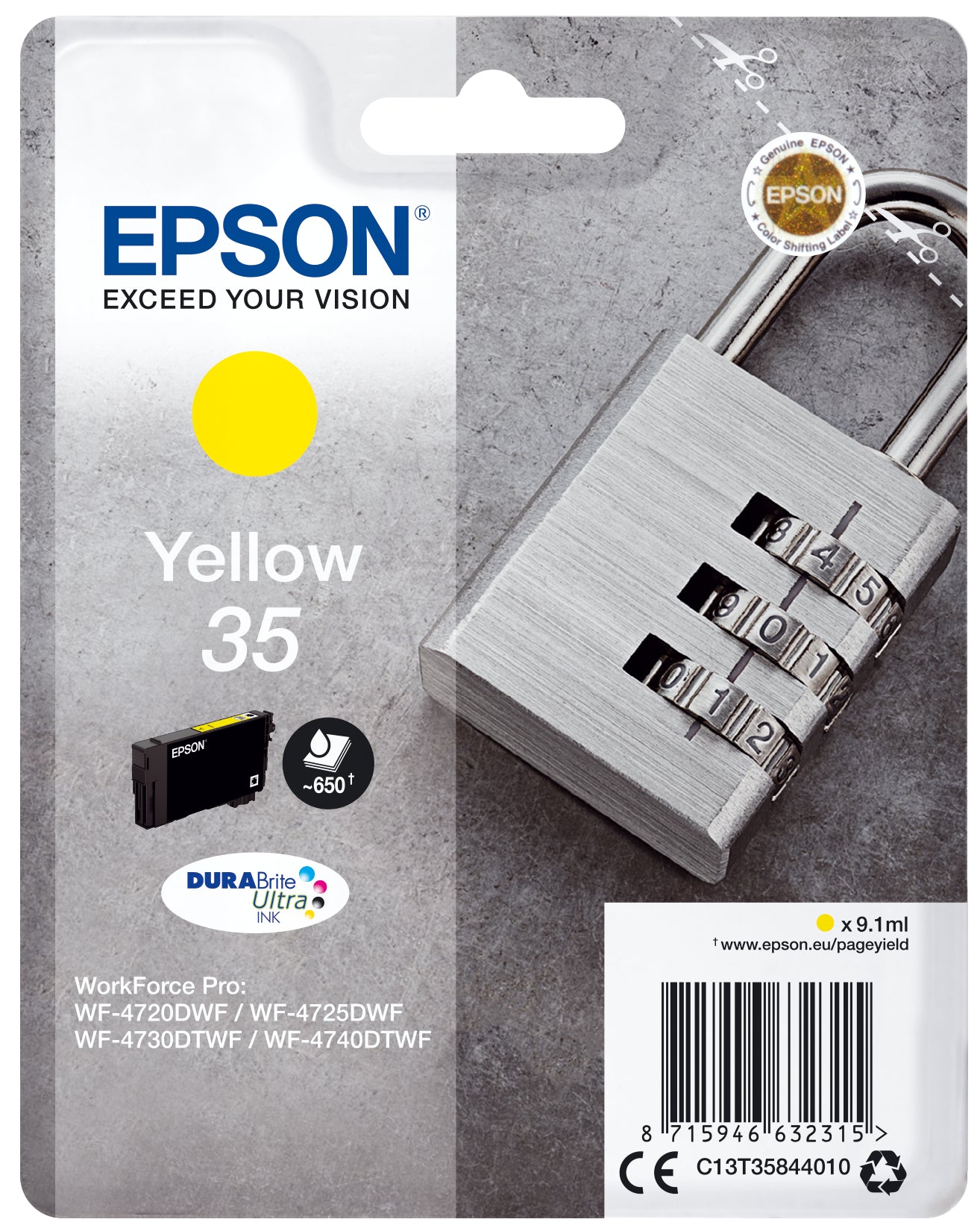 Epson Padlock Inchiostro giallo singolo DURABrite Ultra Lucchetto 35