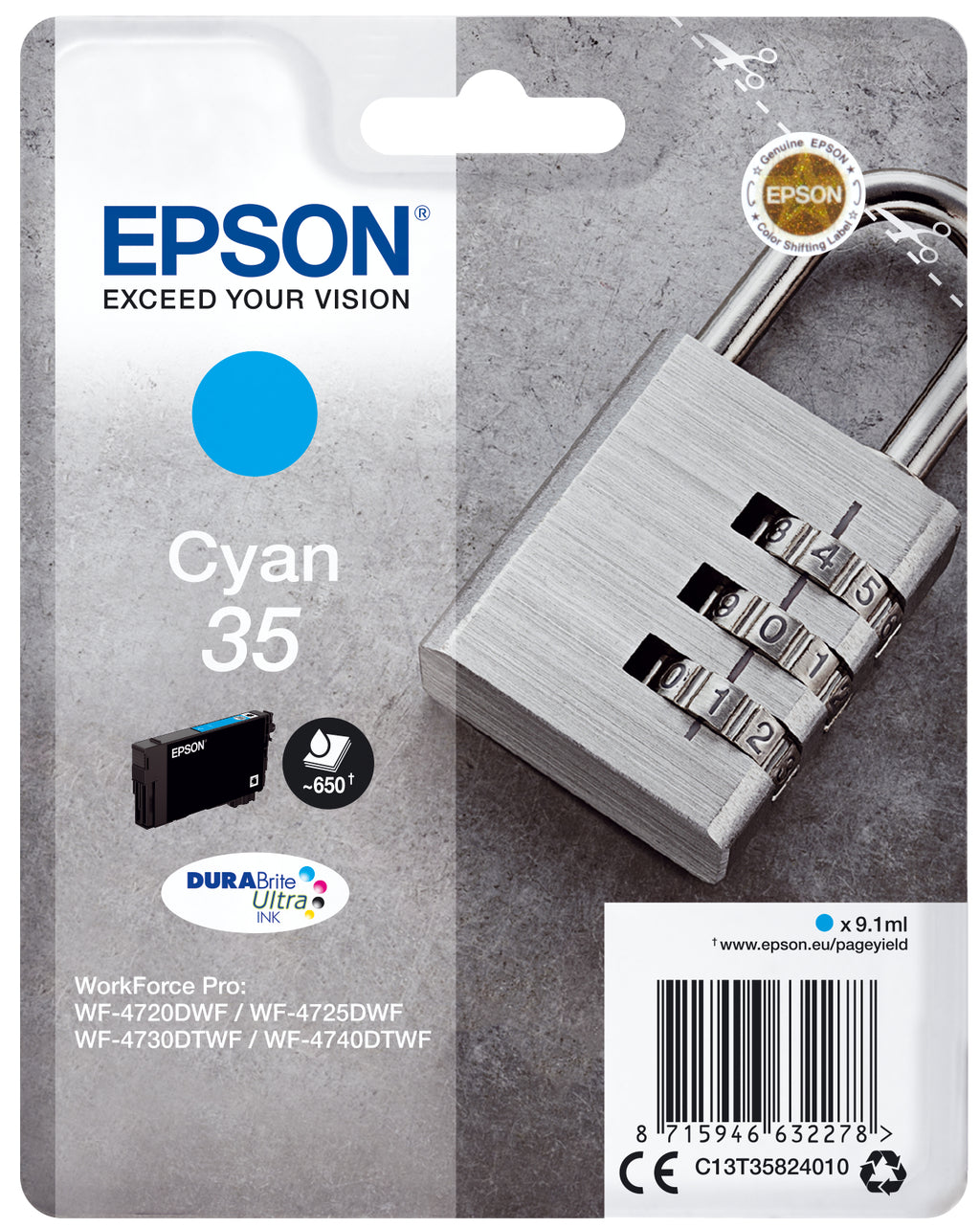 Epson Padlock Inchiostro ciano singolo DURABrite Ultra Lucchetto 35