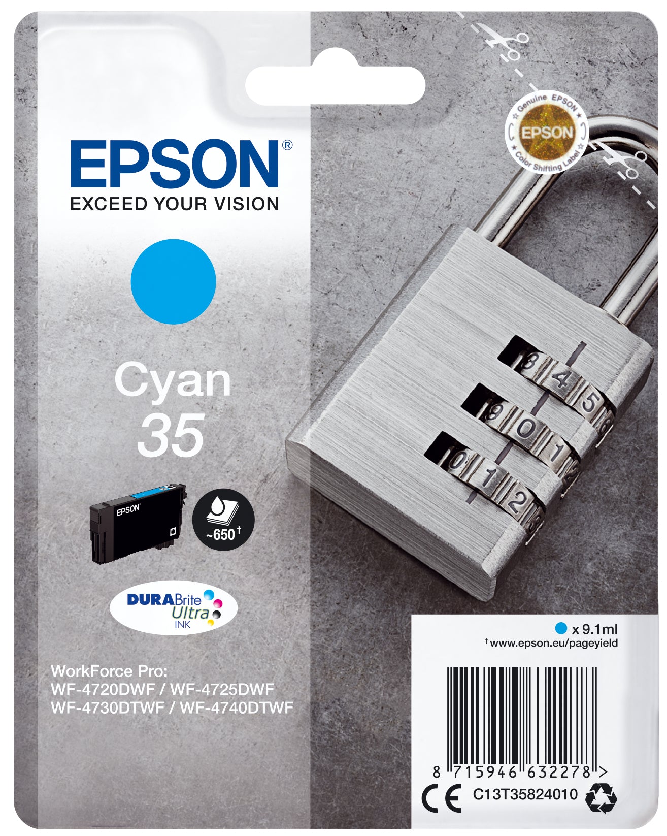 Epson Padlock Inchiostro ciano singolo DURABrite Ultra Lucchetto 35
