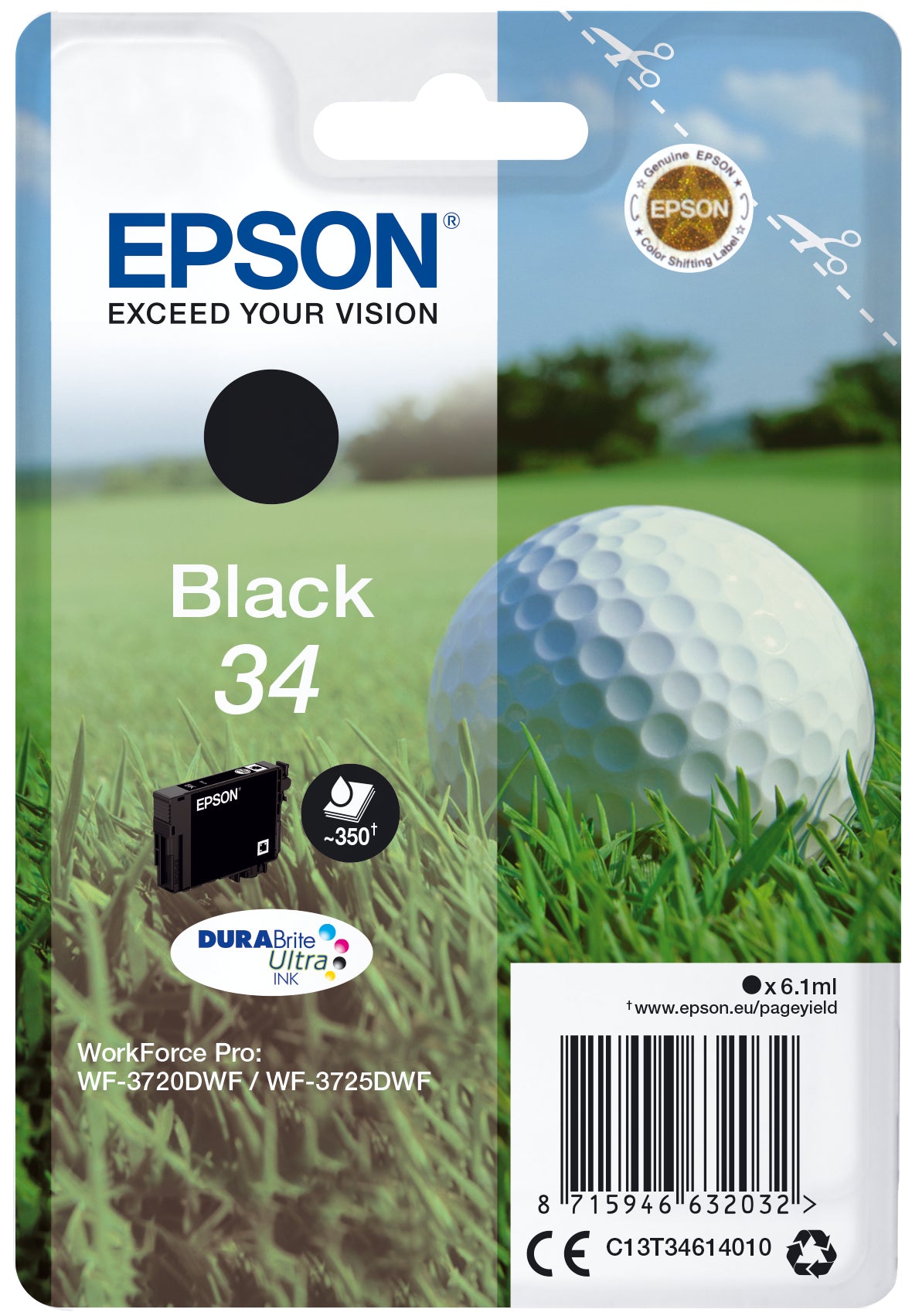 Epson Golf ball Inchiostro nero singolo DURABrite Ultra Pallina da golf 34