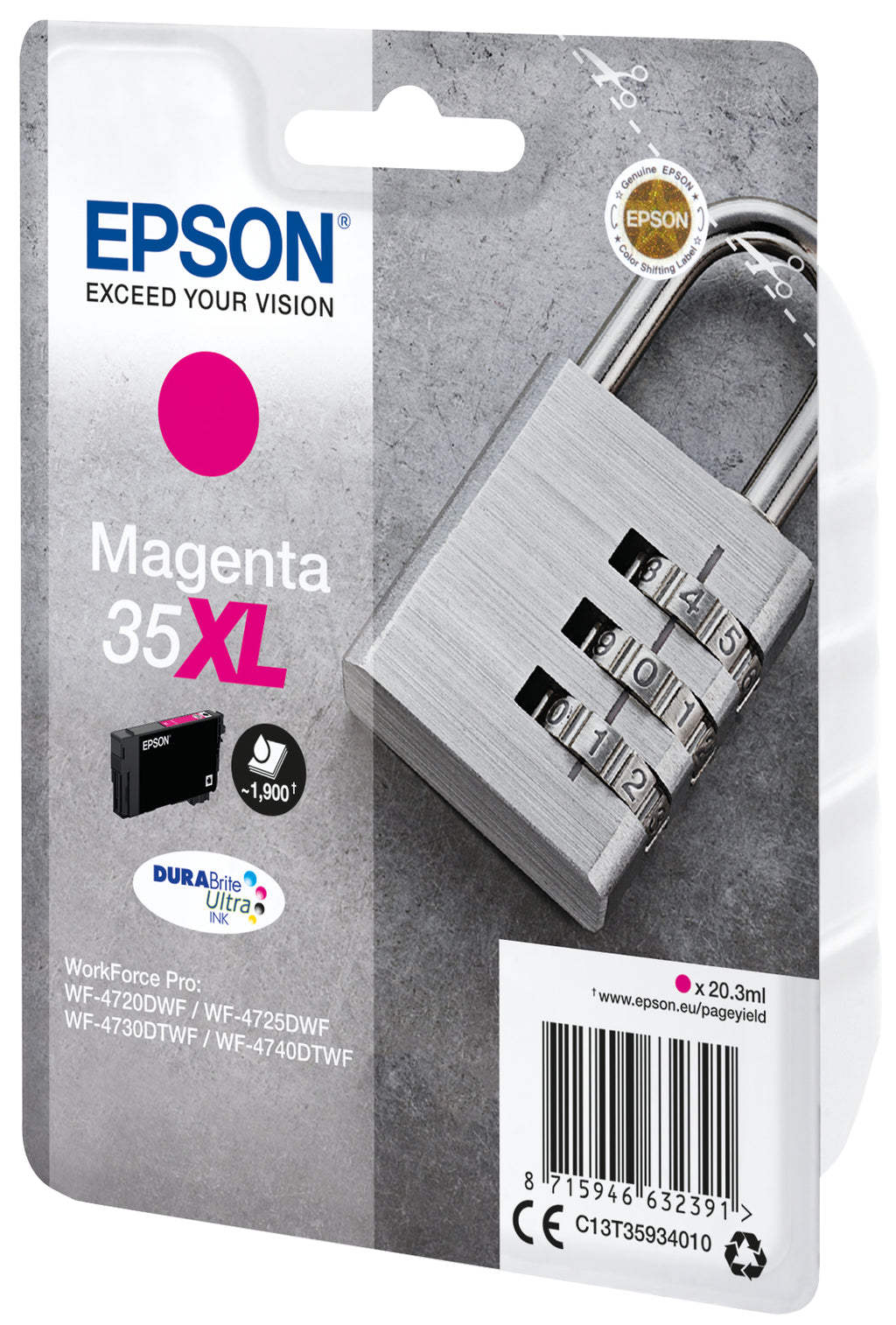 Epson Padlock Inchiostro magenta singolo DURABrite Ultra Lucchetto 35XL