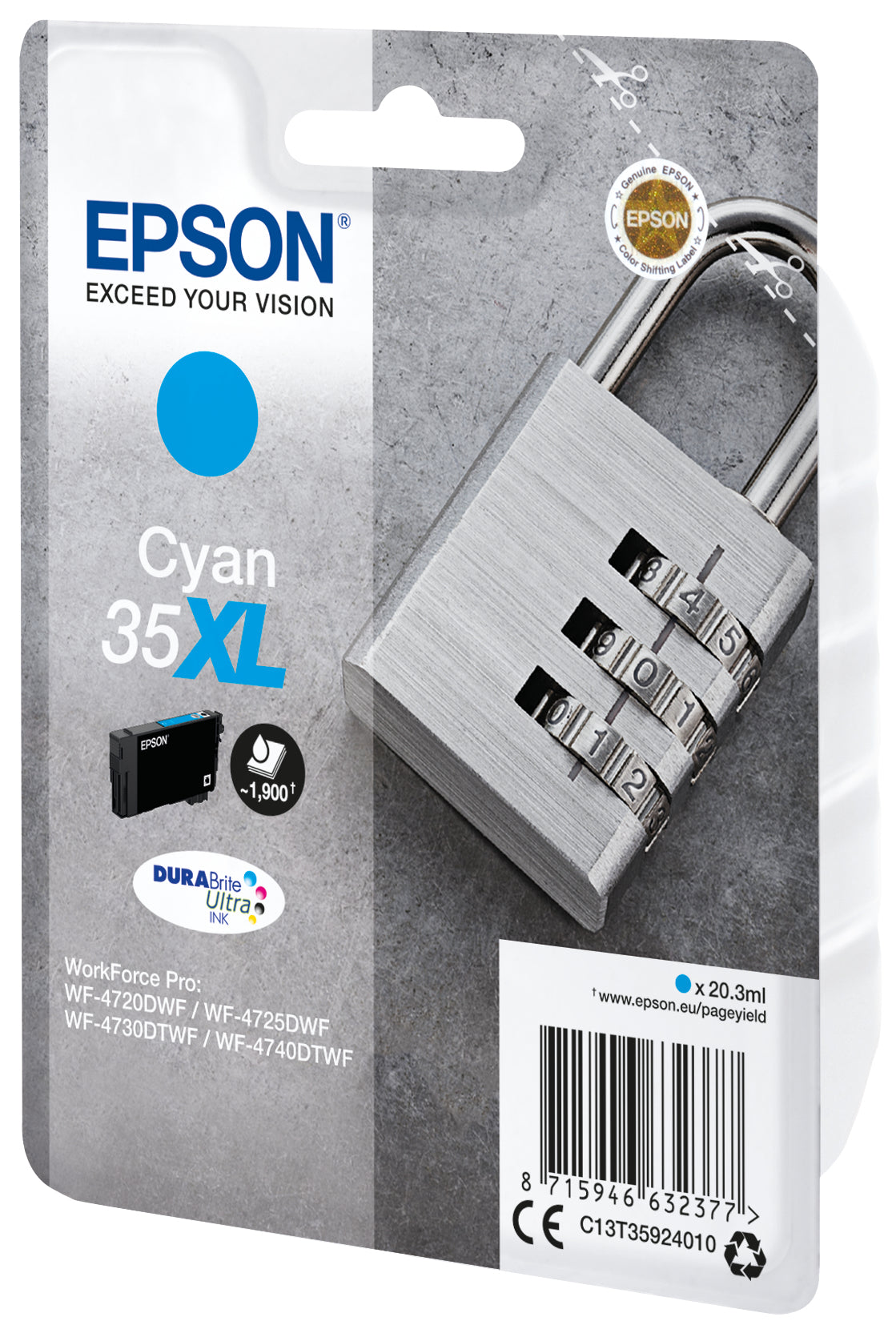 Epson Padlock Inchiostro ciano singolo DURABrite Ultra Lucchetto 35XL