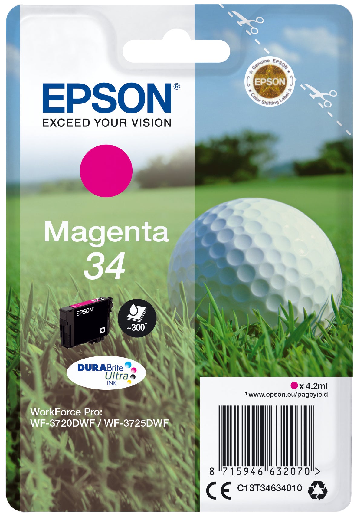 Epson Golf ball Inchiostro magenta singolo DURABrite Ultra Pallina da golf 34