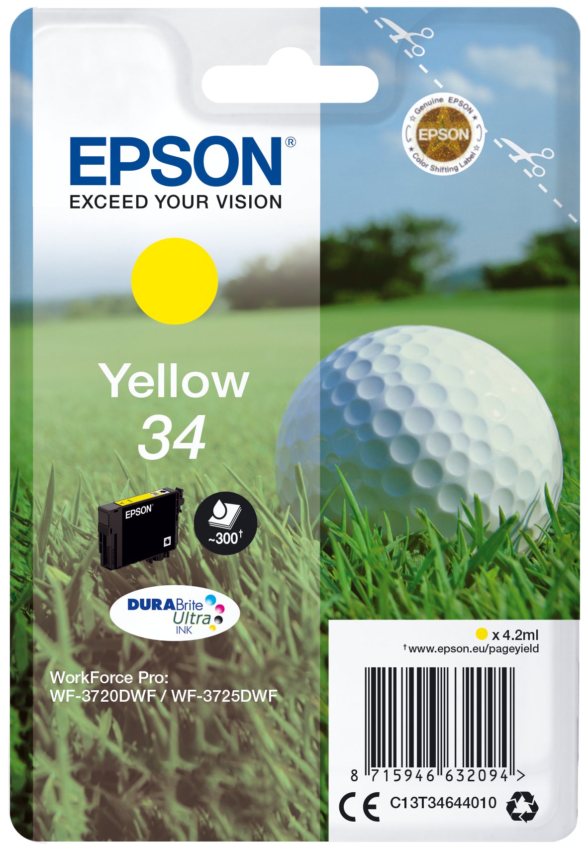 Epson Golf ball Inchiostro giallo singolo DURABrite Ultra Pallina da golf 34