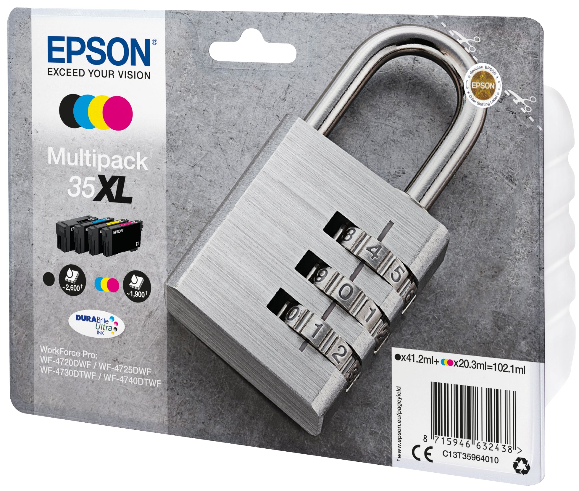 Epson Padlock Multipack 4 colori DURABrite Ultra Lucchetto 35XL